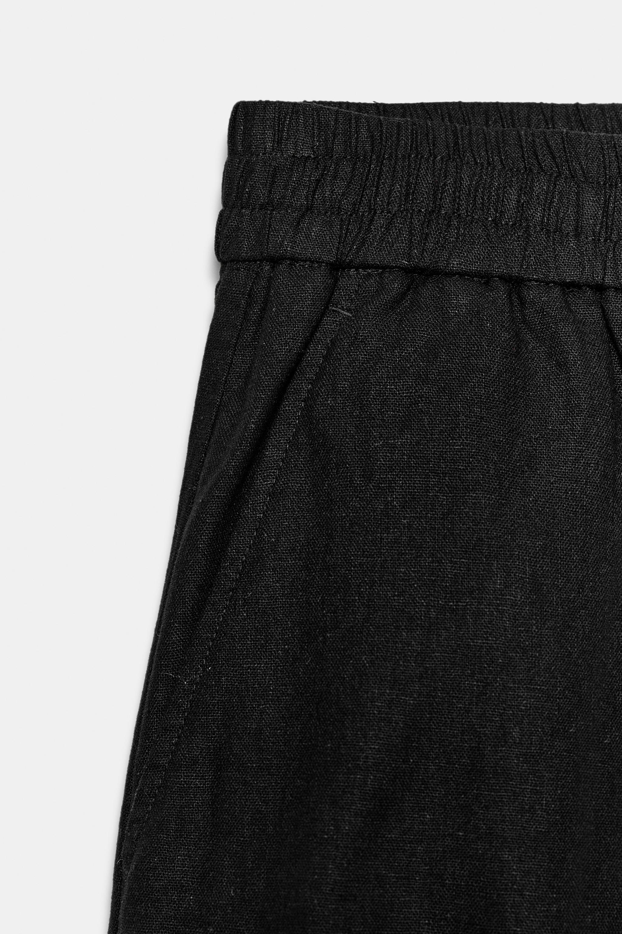 LINEN SHORTS WITH ELASTIC WAIST